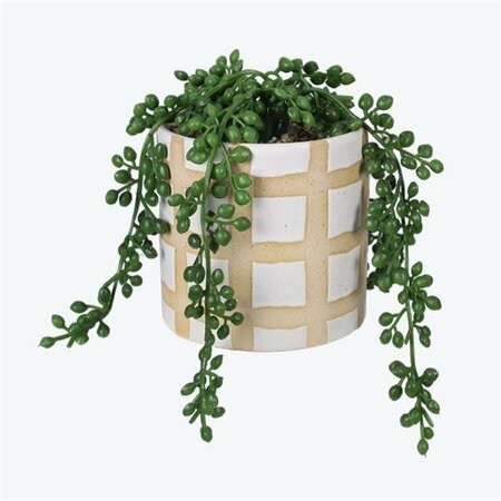 YOUNGS Ceramic Planter with Greenery 72349